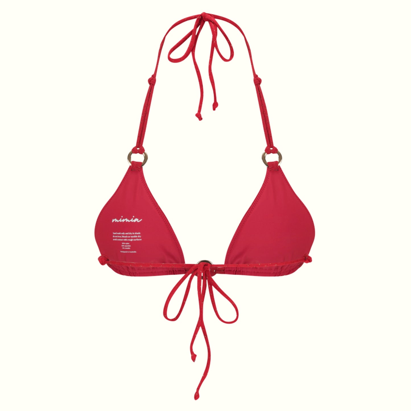AURA RED - HALTER BIKINI TOP