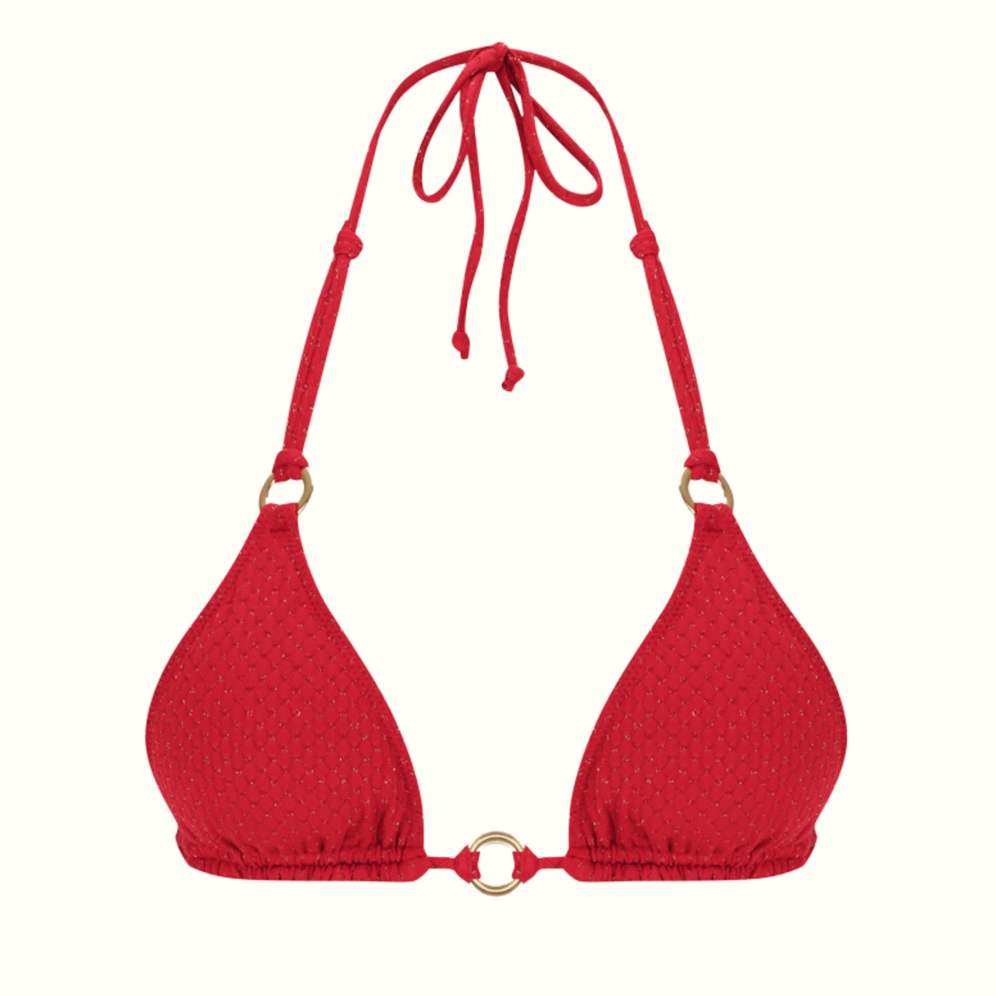AURA RED - HALTER BIKINI TOP