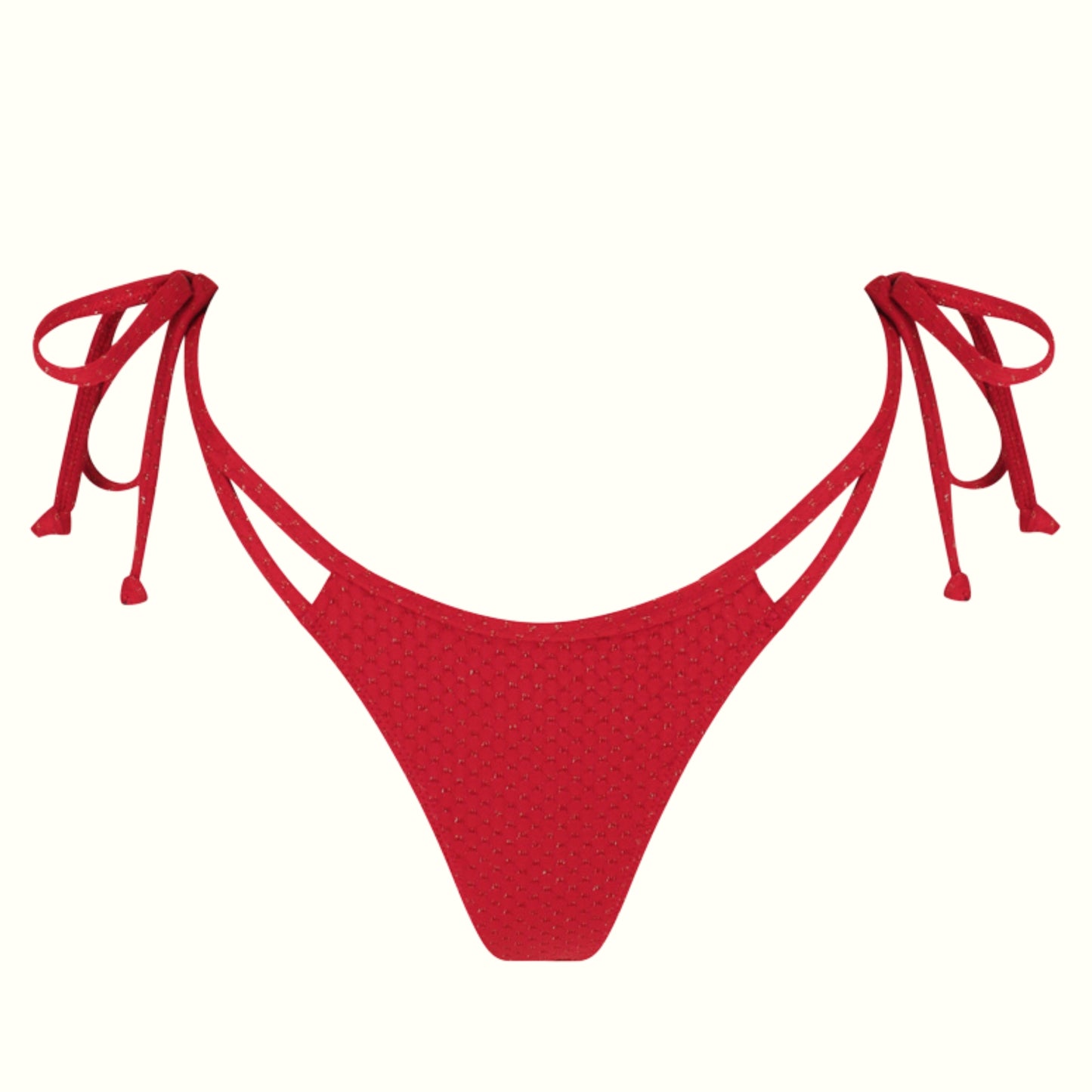 AURA RED - TIE SIDE BIKINI BOTTOMS